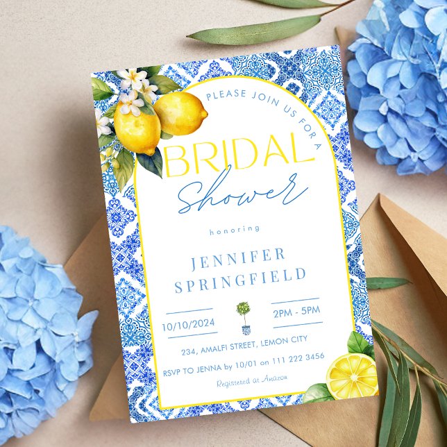 Invitación Amalfi Italiana La Dolce Vita Bridal Shower (Amalfi Italian La Dolce Vita Bridal Shower Invitation)