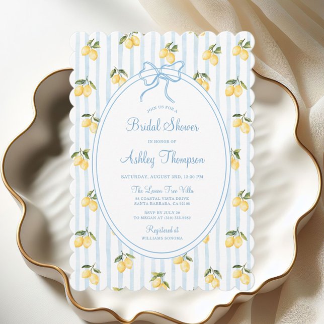 Invitación Amalfi Lemon y Bow Bridal Shower (Subido por el creador)