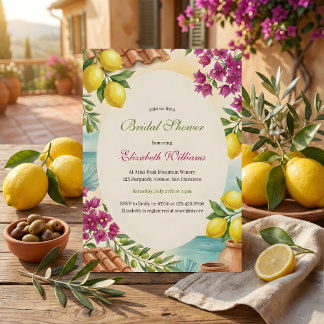 Invitación Amalfi Lemons Coastal Italian Summer Bridal Shower