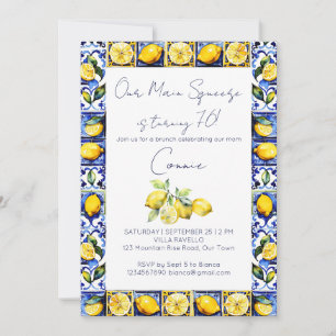 Invitación Amalfi Positano azules limones fiesta de cumpleaño