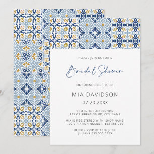 Invitación Amalfi Tile Mediterráneo Verano Ducha de Novias