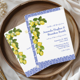 Invitación Amalfie Coast I Italian Lemon & Blue Tile