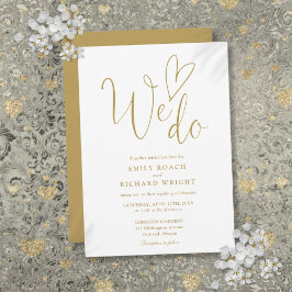 Invitación Amamos el guión elegante de corazón de oro Boda