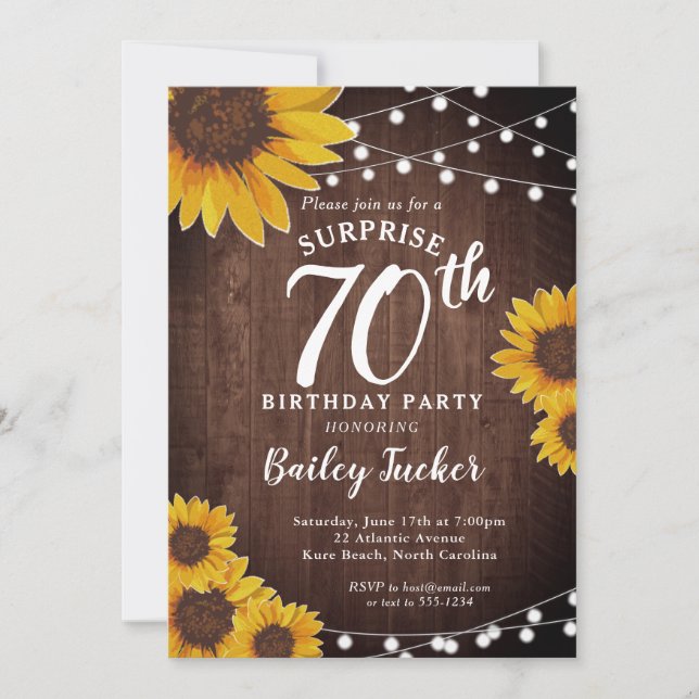 Invitación Amanecer 70 Aniversario de la Sorpresa del Girasol (Anverso)