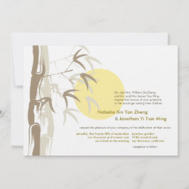 Invitación Amanecer amarillo Bamboo Jardín Zen Boda asiático
