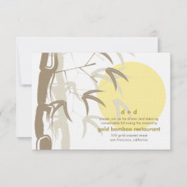 Invitación Amanecer amarillo Bamboo Zen Boda Recepción