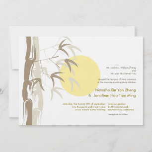 Invitación Amanecer Bamboo Zen Tropical Naturaleza Boda China
