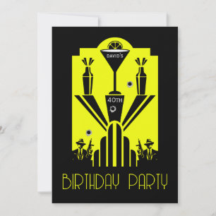 Invitación Amanecer de 2009 Art Deco Gangster
