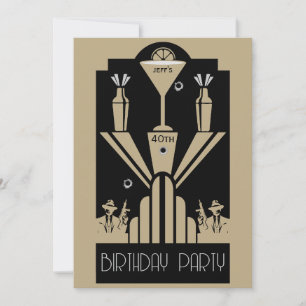 Invitación Amanecer de 2009 Art Deco Gangster