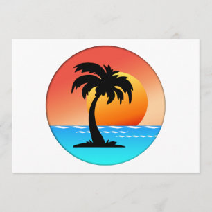 Invitación Amanecer de árbol de palmas