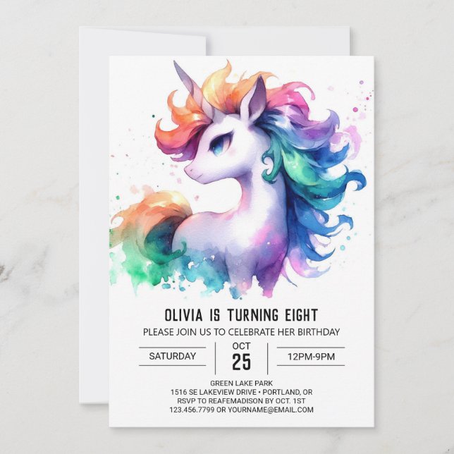 Invitación Amanecer de Caballos para Niños Excéntricos (Anverso)