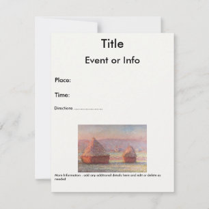 Invitación Amanecer de Escarcha Blanca de Claude Monet (Hayst