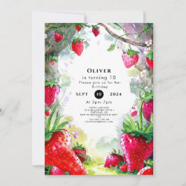 Invitación Amanecer de fresa encantado mágico