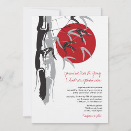 Invitación Amanecer Oriental Jardín Zen de Bambú Boda Asiátic