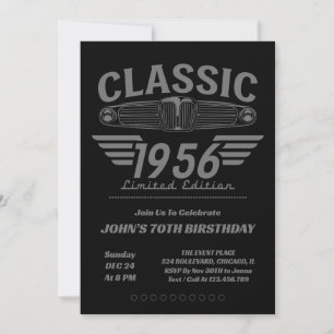 Invitación Amante de Coches Clásicos 1956 Hecho en 1956 70 Cu