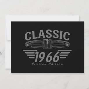 Invitación Amante de Coches Clásicos 1966 Hecho en 1966 60 Cu