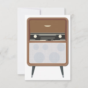Invitación Amante de la Música Retro Radio Vintage de la Mita