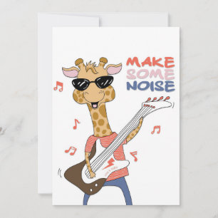 Invitación Amante de las jirafas guitarra de jirafa haz algún