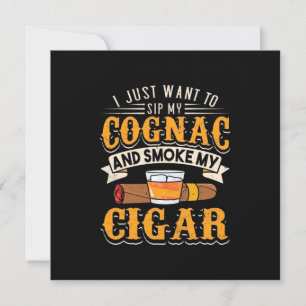 Invitación Amante de los cigarros   Mi coñac y fumo mi cigarr