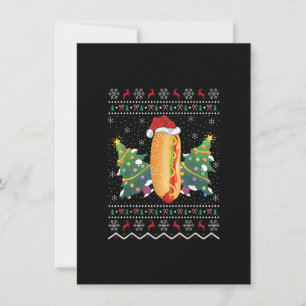 Invitación Amante de plato divertido de hot dog Navidad feo h