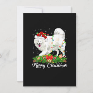 Invitación Amante de Samoyed perro partido sombrero de Santa 