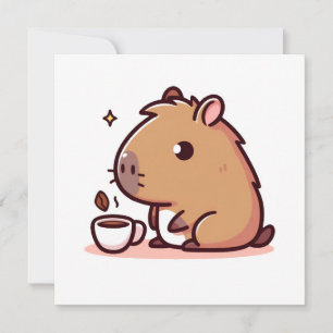 Invitación amante del café capybara