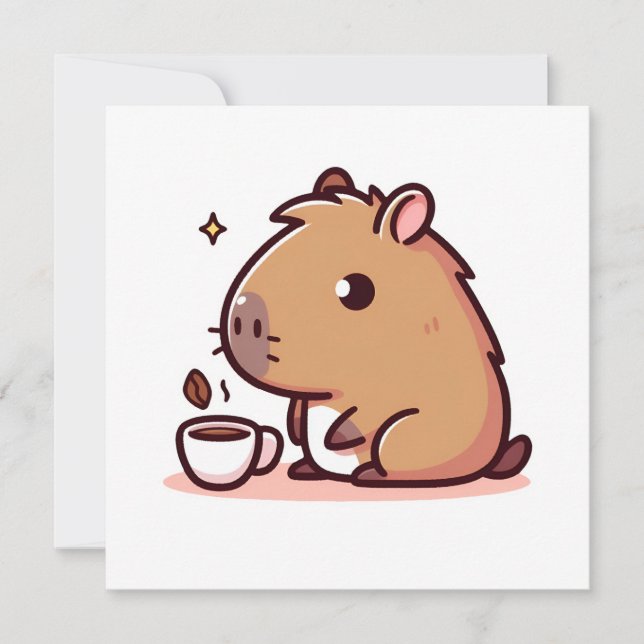 Invitación amante del café capybara (Anverso)