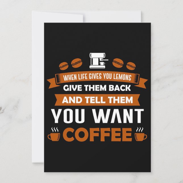 Invitación Amante Del Café Díganles Que Quieren Café (Anverso)