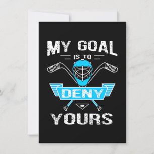 Invitación Amante del Hockey Mi Meta Es Denegar la Tuya