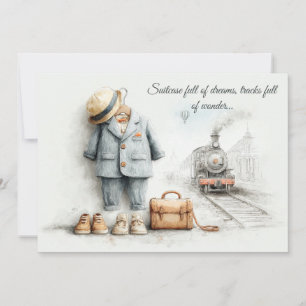 Invitación Amante del tren pequeño - Niño de 1er cumpleaños