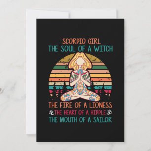 Invitación Amante del Yoga   Chica Yoga Escorpio