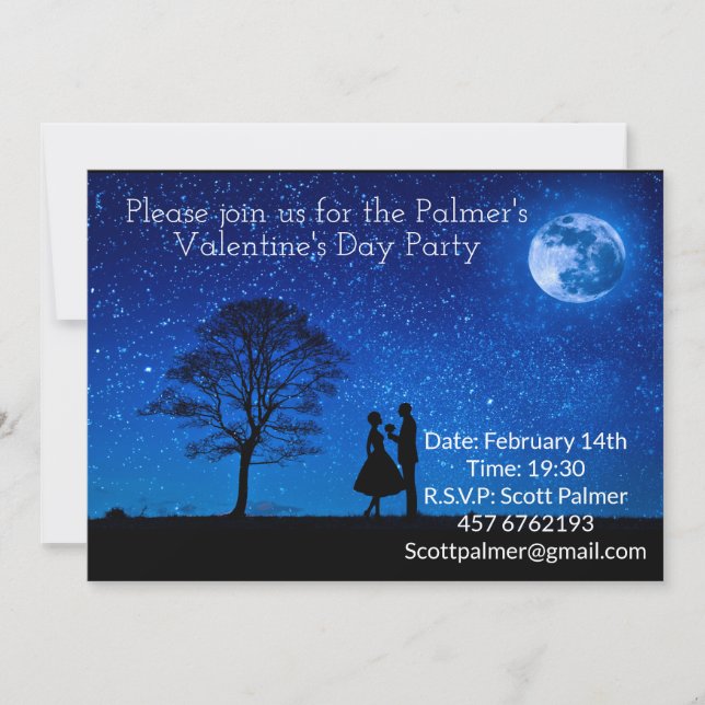 Invitación Amantes bajo luna llena (Anverso)