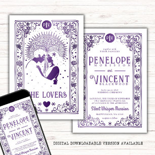 Invitación Amantes cósmicos   Boda Tarot
