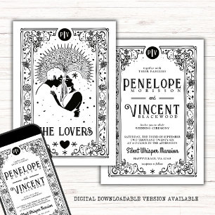 Invitación Amantes cósmicos Boda Tarot