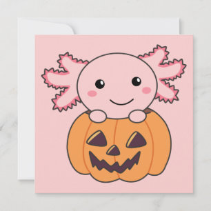 Invitación Amantes de Axolotl de Calabaza Animales Dulces par