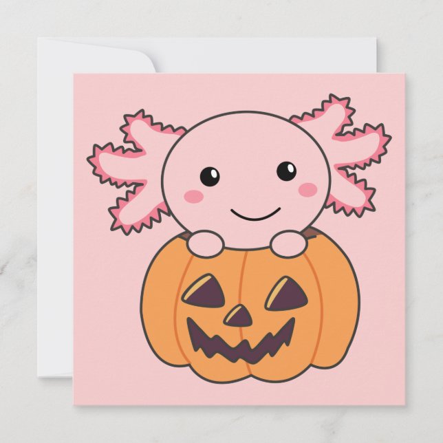 Invitación Amantes de Axolotl de Calabaza Dulces Animales par (Anverso)