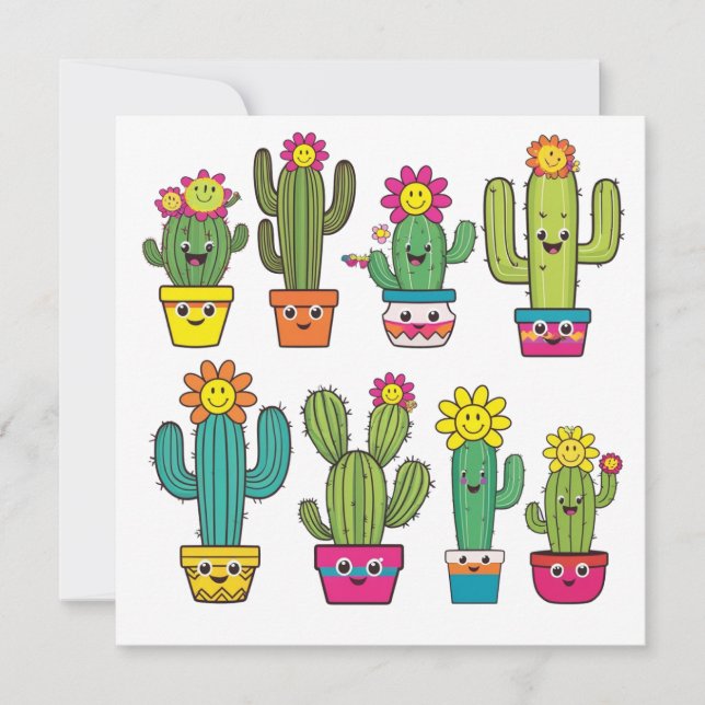 Invitación Amantes de cactus lindos (Anverso)
