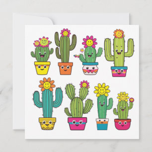 Invitación Amantes de cactus lindos