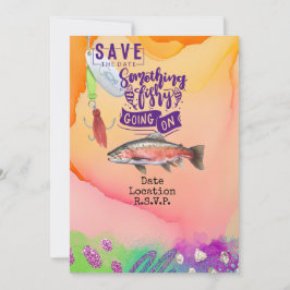 Invitación Amantes de la pesca cumpleaños con acuarela Fish H