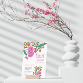 Invitación Amantes de las Mariposas Rosa Floral Script Nupcia