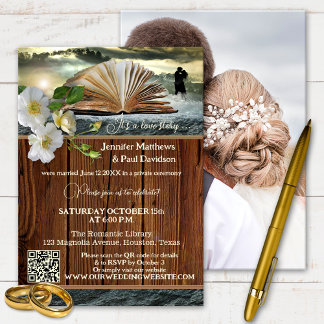 Invitación Amantes de los libros Código QR Foto después de la