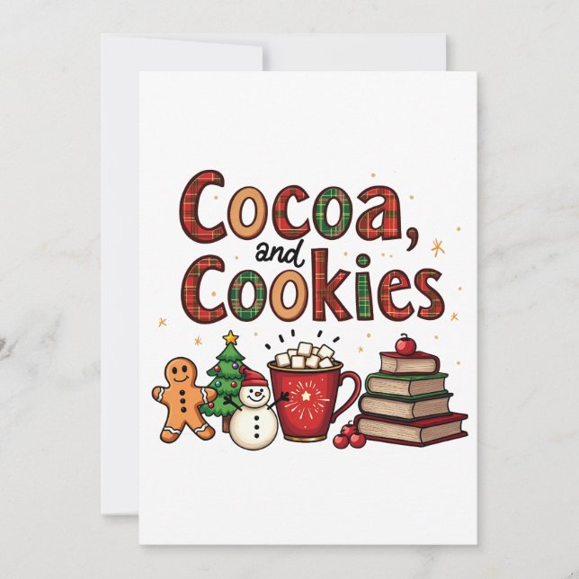 Invitación Amantes de los Navidades del cacao y las cookies (Anverso)