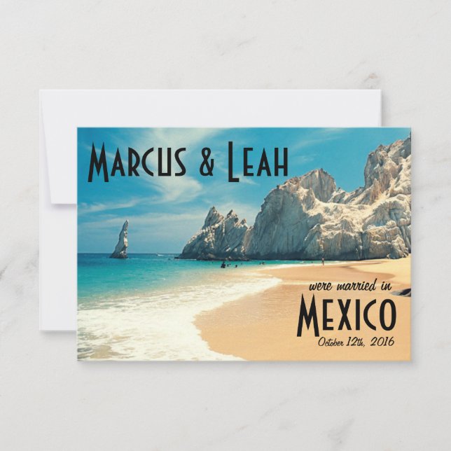 Invitación Amantes de playa, Cabo, Boda de México anuncian/in (Anverso)