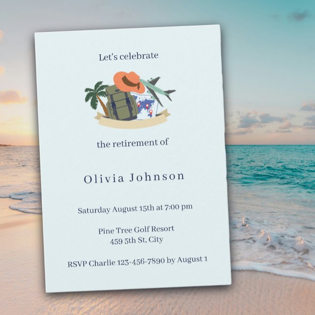 Invitación Amantes de Viajes Fiesta de Jubilación (Subido por el creador)