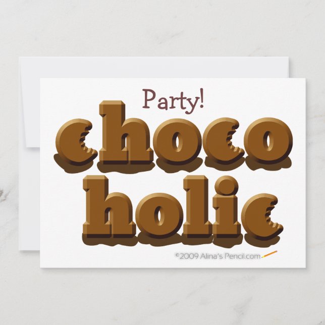 Invitación Amantes del chocolate chocoholico (Anverso)