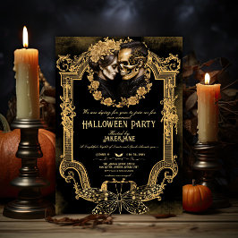 Invitación Amantes del cráneo de la fiesta de Halloween para 