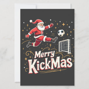Invitación Amantes del fútbol de Papá Noel y Feliz Kickmas