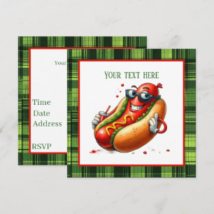 Invitación Amantes del hotdog divertido fiesta