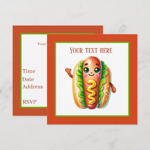 Invitación Amantes del hotdog divertido fiesta
