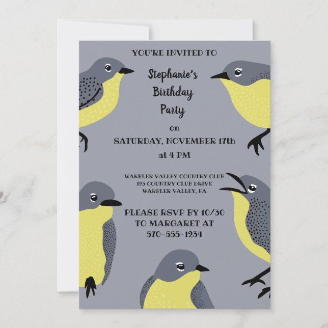 Invitación Amantes del pájaro de los Warblers de Kirtland, Fi (Anverso)